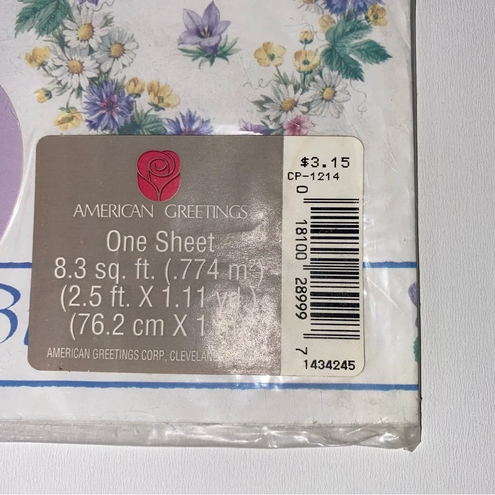 NWT Vintage American Greetings Gift Wrap Bridal Birthday Wedding Bundle of 7